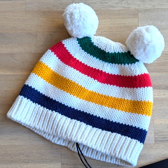 Hudson's Bay Baby's Multistripe Wool-Blend Pom Toque NWT - Picture 2 of 5